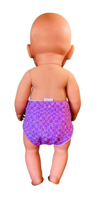 Confetti Purple Doll nappy. Fits 43cm Baby Born Doll (as shown) - Image 3