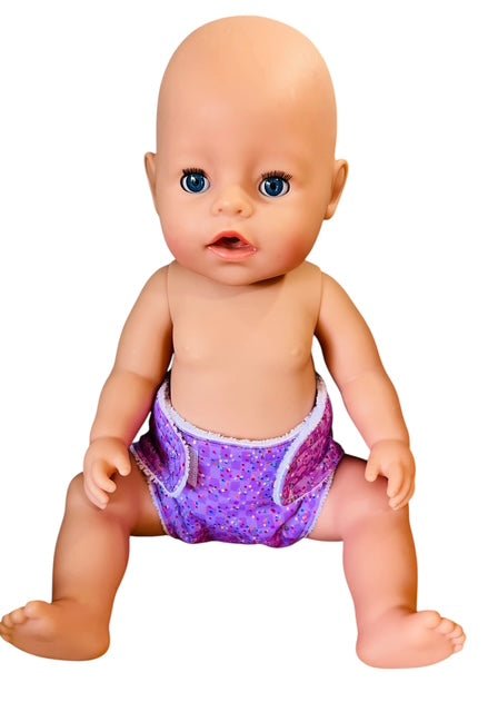 Confetti Purple Doll nappy. Fits 43cm Baby Born Doll (as shown) - Image 5
