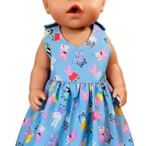 Piggy Playtime Doll Dress. Fits 43cm Baby Born Doll.
