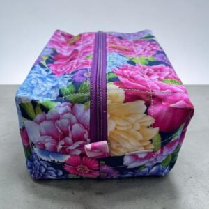 Zippered Boxy Pouch - Chrysanthemum Blooms