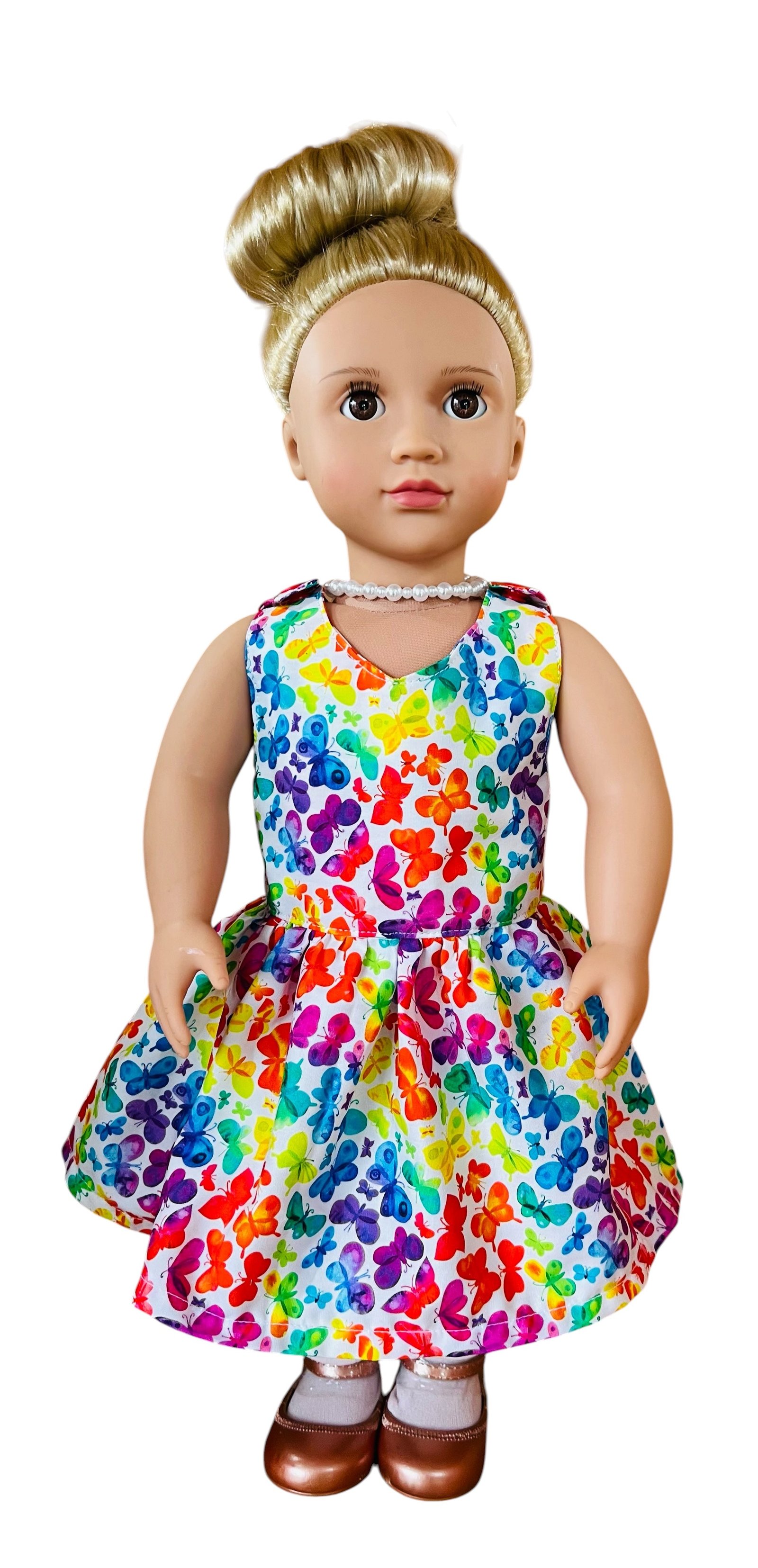 Butterfly Kisses Doll Dress. Fits 48cm (18in) Our Generation / American Girl doll. - Image 2