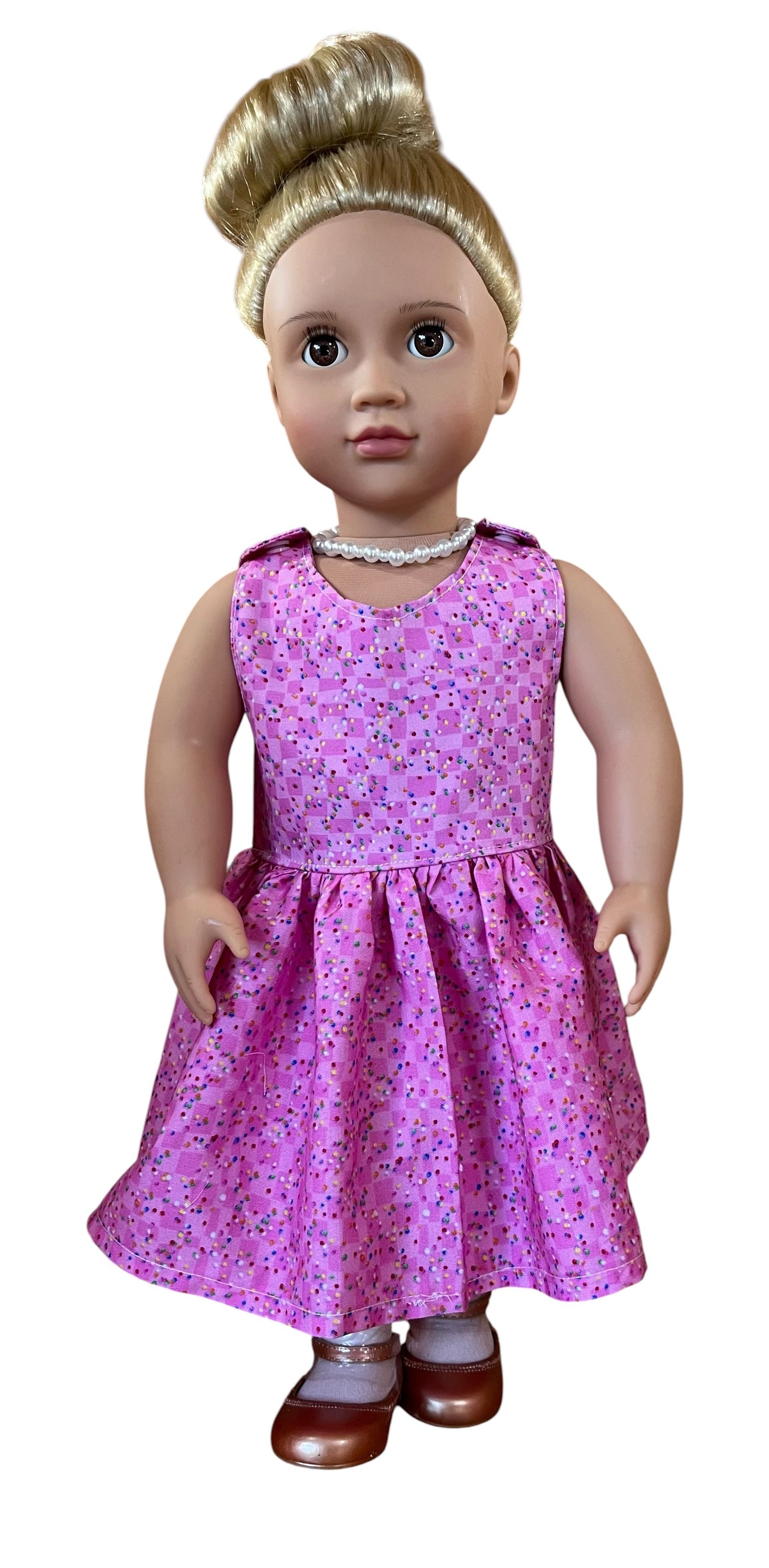 Confetti Pink Doll Dress. Fits 48cm (18in) Our Generation / American Girl Doll. - Image 2