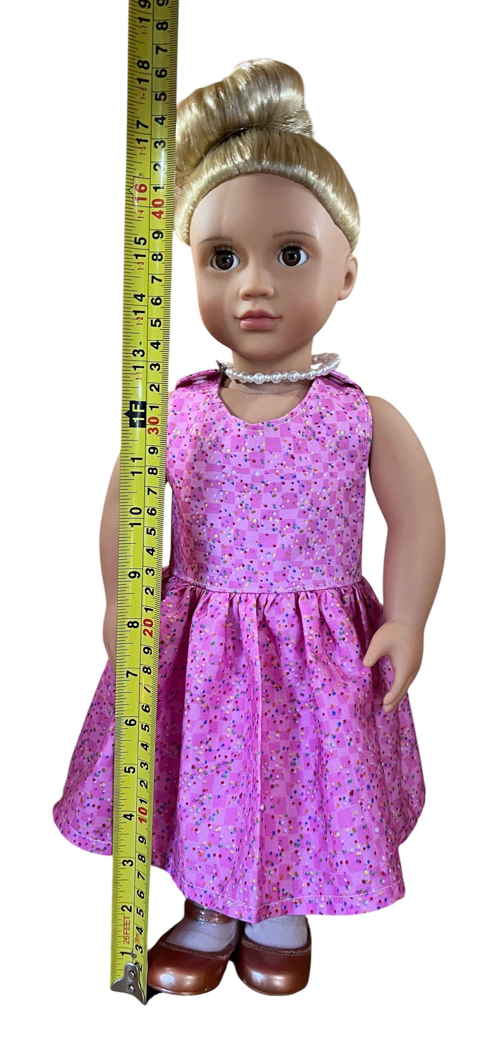 Confetti Pink Doll Dress. Fits 48cm (18in) Our Generation / American Girl Doll. - Image 6