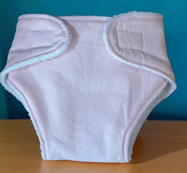 Pale Pink Handmade Doll Nappy with Velcro. Suits Dolls 43cm (as shown) - Image 2