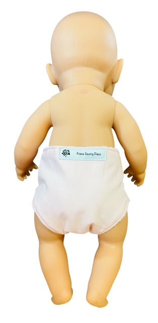 Pale Pink Handmade Doll Nappy with Velcro. Suits Dolls 43cm (as shown) - Image 3