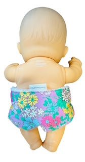 Pink Posy Hand made Doll Nappy with Velcro. Suits doll 22cm (as shown) - Image 3