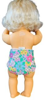Pink Posy Hand made Doll Nappy with Velcro. Suits doll 38cm (as shown) - Image 3