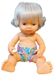 Pink Posy Hand made Doll Nappy with Velcro. Suits doll 38cm (as shown) - Image 4
