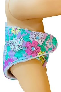 Pink Posy Hand made Doll Nappy with Velcro. Suits doll 32cm (as shown) - Image 4