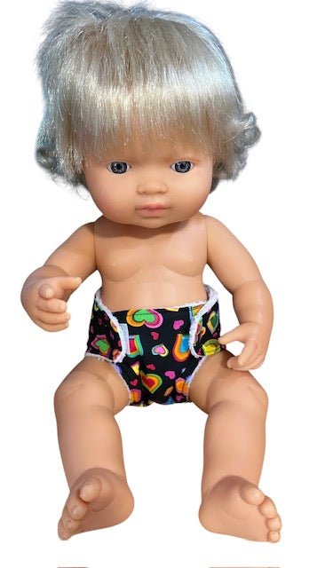 Happy Hearts Doll Nappy. Fits 38cm doll (as shown) - Image 4