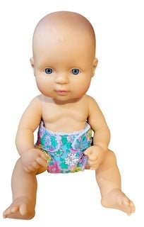 Pink Posy Hand made Doll Nappy with Velcro. Suits doll 32cm (as shown) - Image 5