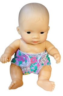 Pink Posy Hand made Doll Nappy with Velcro. Suits doll 22cm (as shown) - Image 5