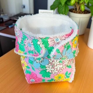 Pink Posy Hand made Doll Nappy with Velcro. Suits doll 32cm (as shown) - Image 2