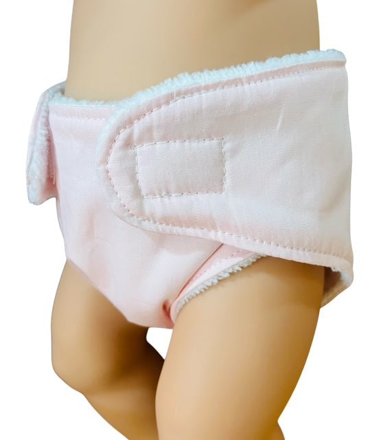 Pale Pink Handmade Doll Nappy with Velcro. Suits Dolls 43cm (as shown) - Image 6