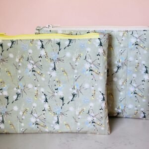 Small Green Forest Flowers Zippered Pouch