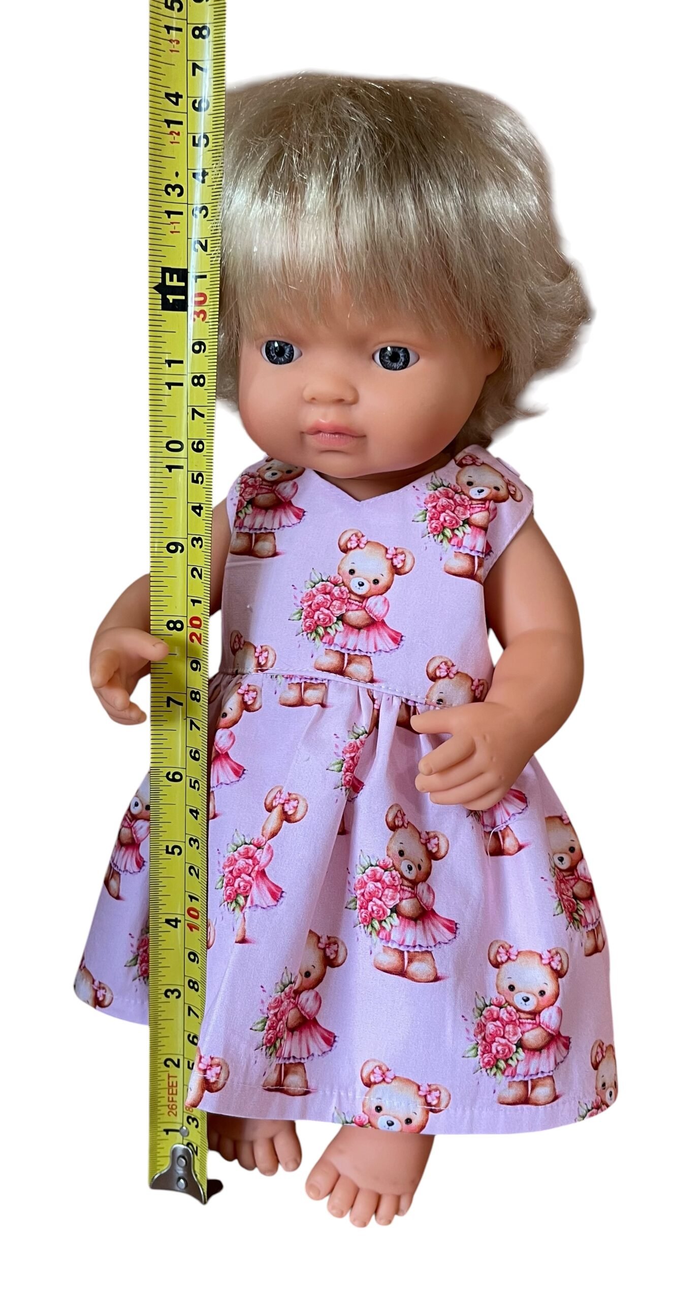 Blossom Bear Doll Dress. Fits 38cm Minilands doll. - Image 5