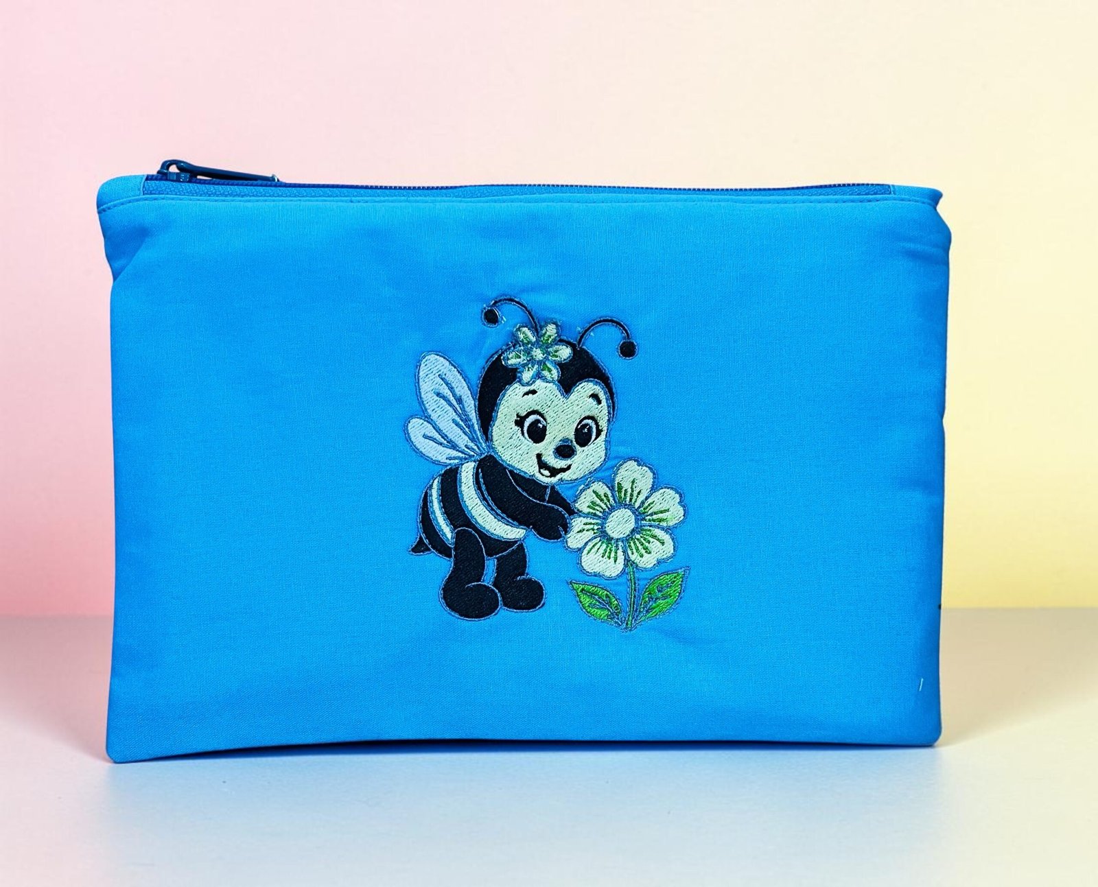 Embroidered Bee Zippered Pouch - Image 2