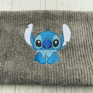 Stitch Embroidered Gray Hand Towel
