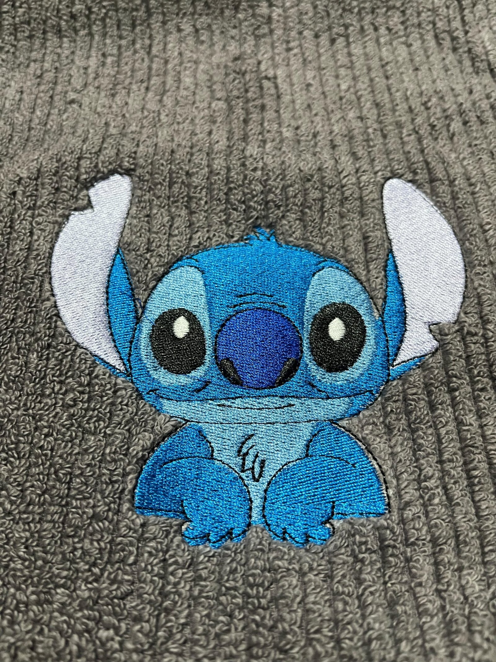 Stitch Embroidered Gray Hand Towel - Image 2