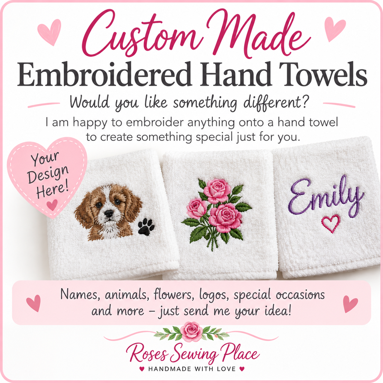 Emerald Butterfly Embroidered Hand Towel - Image 5