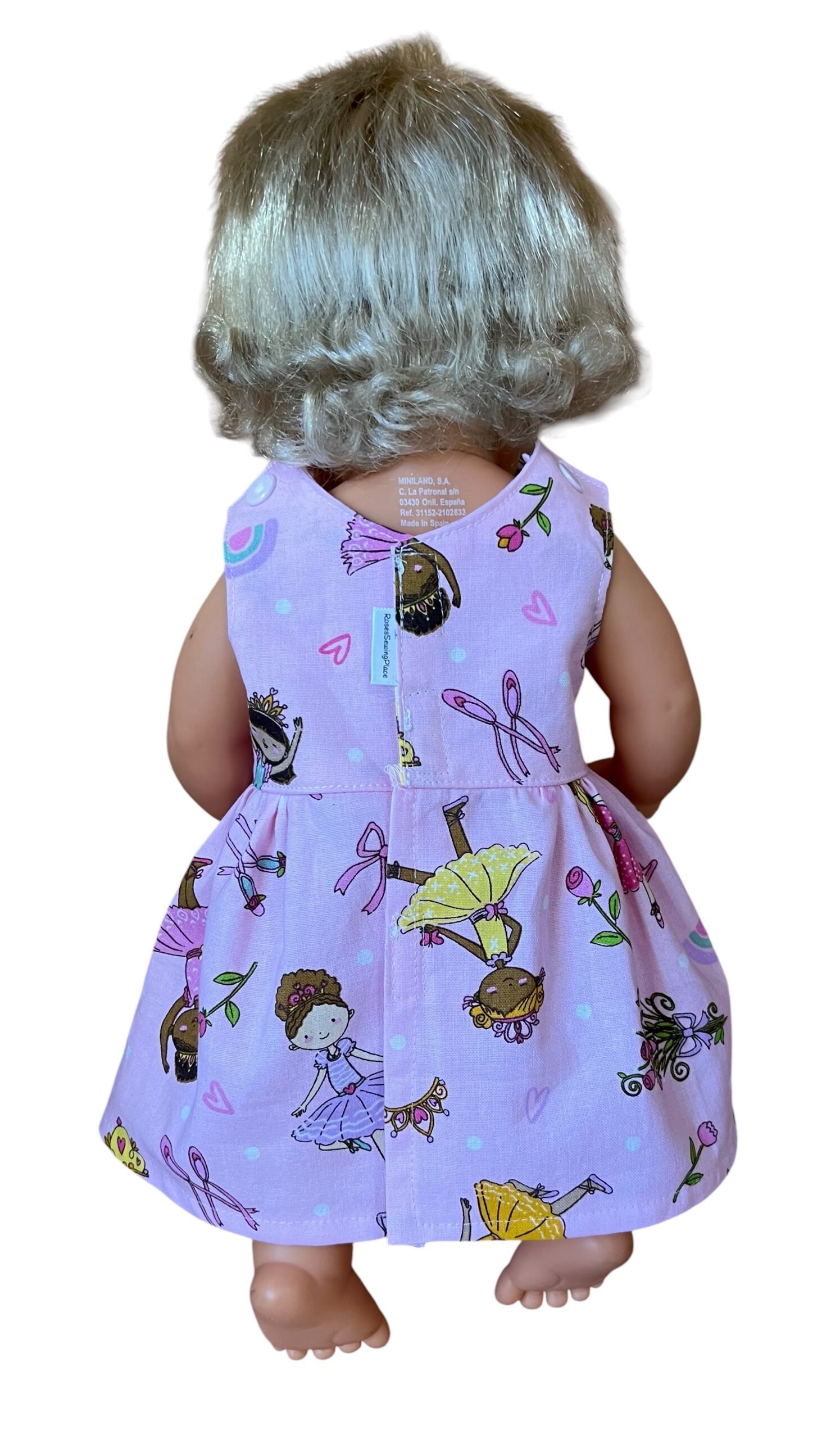 Ballerina Doll Dress. Fits 38cm Miniland Doll. - Image 3
