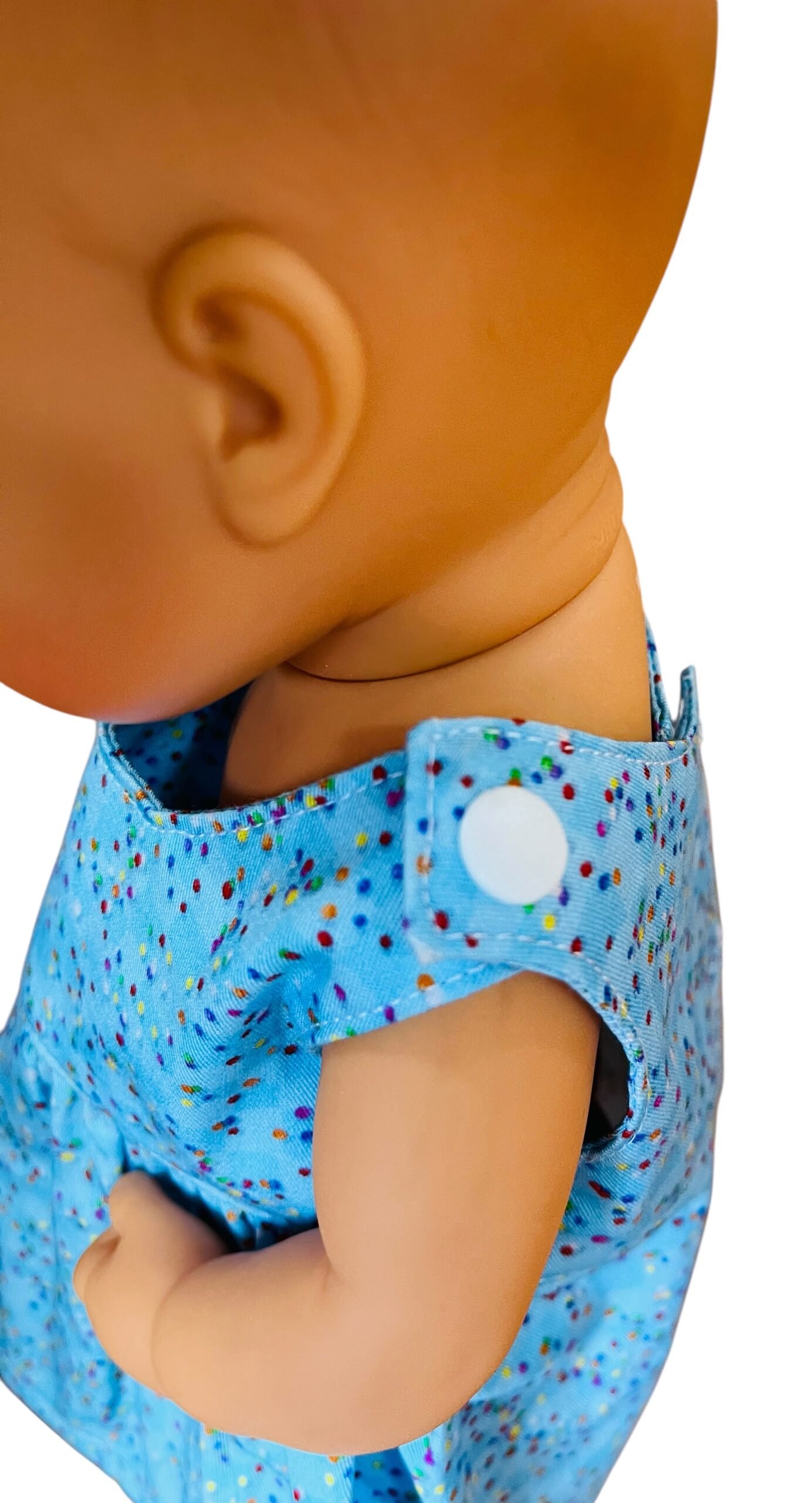 Confetti Blue Doll Dress. Fits 32cm Miniland doll - Image 3