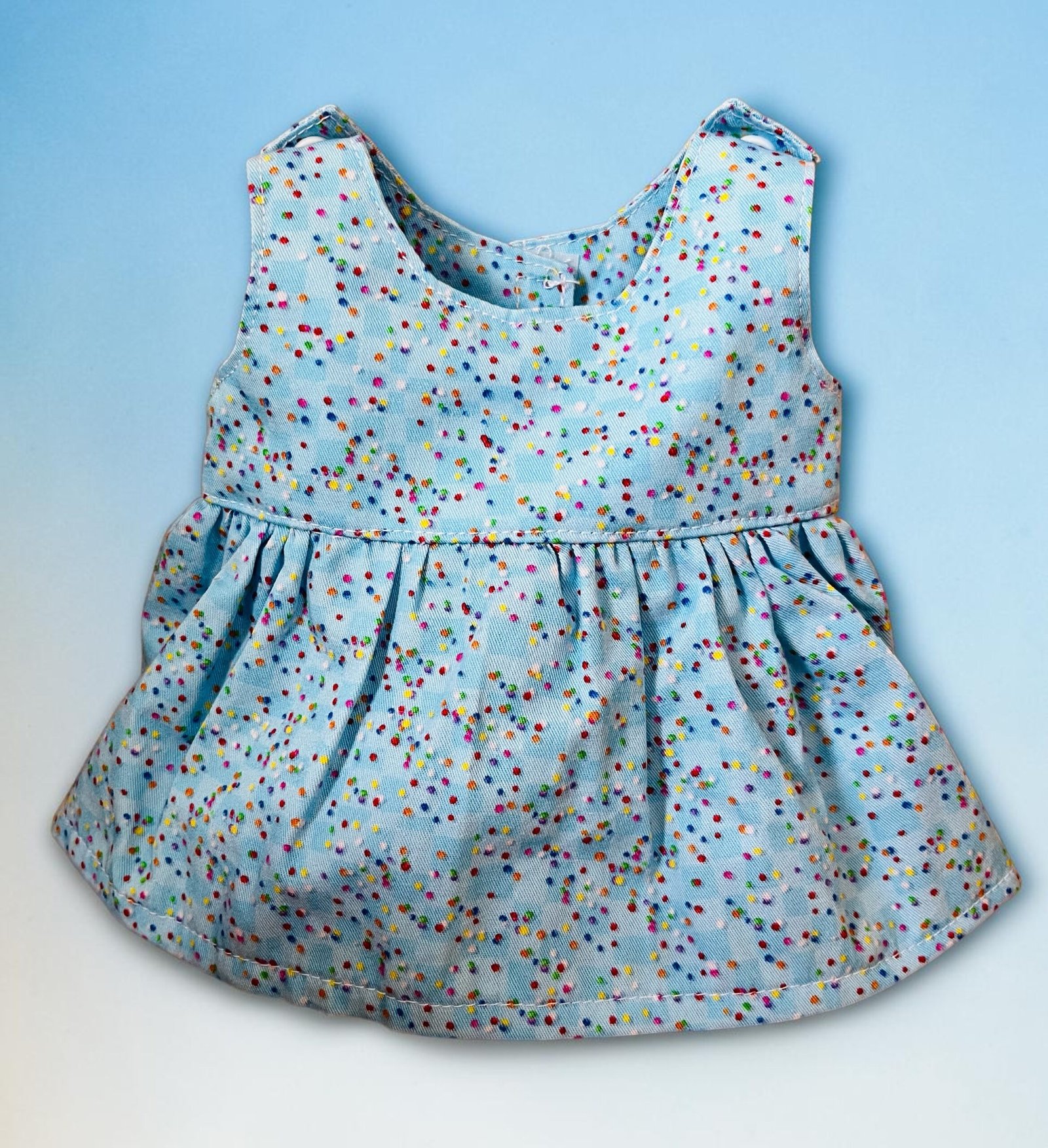 Confetti Blue Doll Dress. Fits 32cm Miniland doll - Image 5