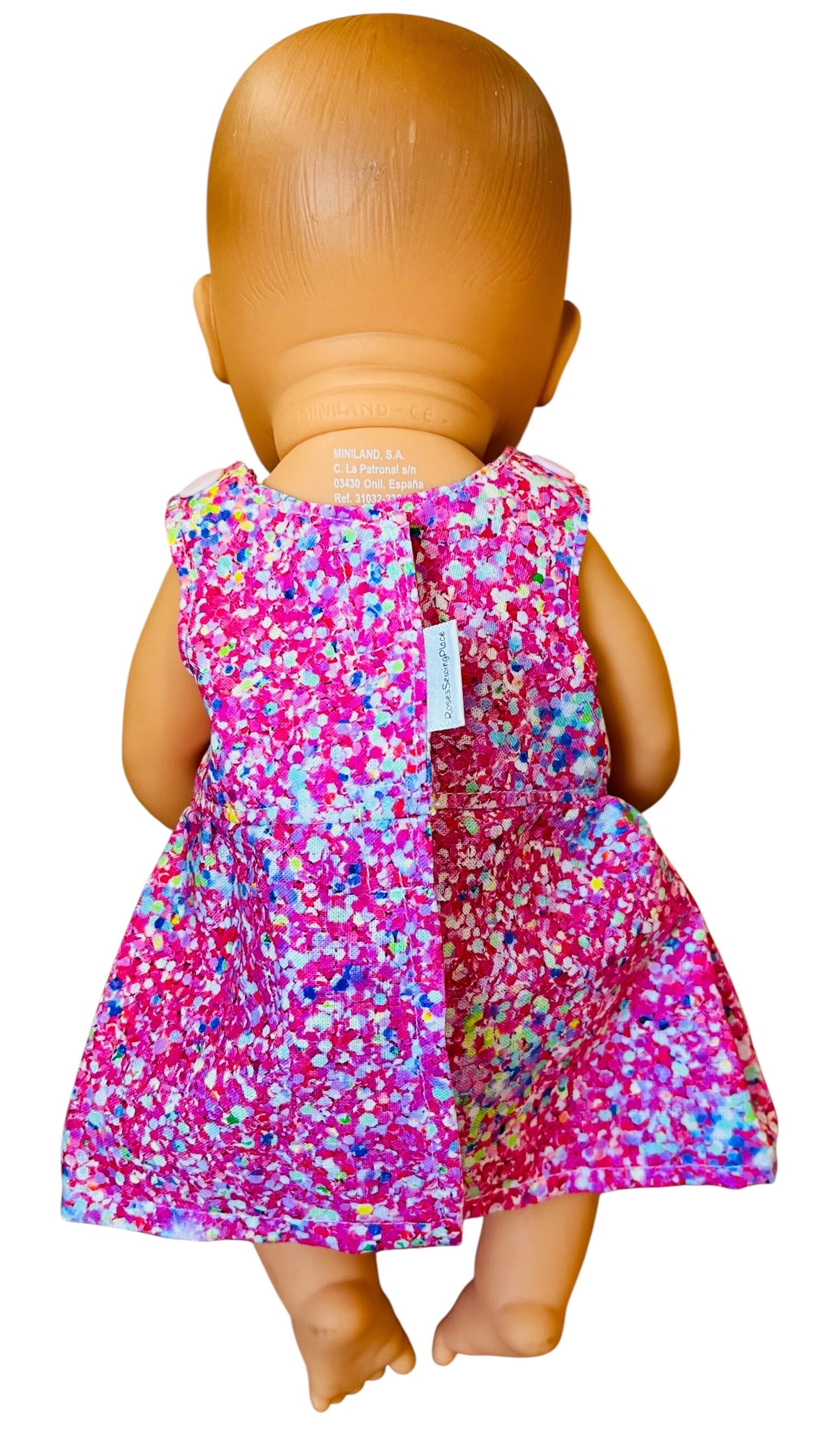 Sprinkle Splash Doll Dress. Fits 32cm Miniland Doll. - Image 2