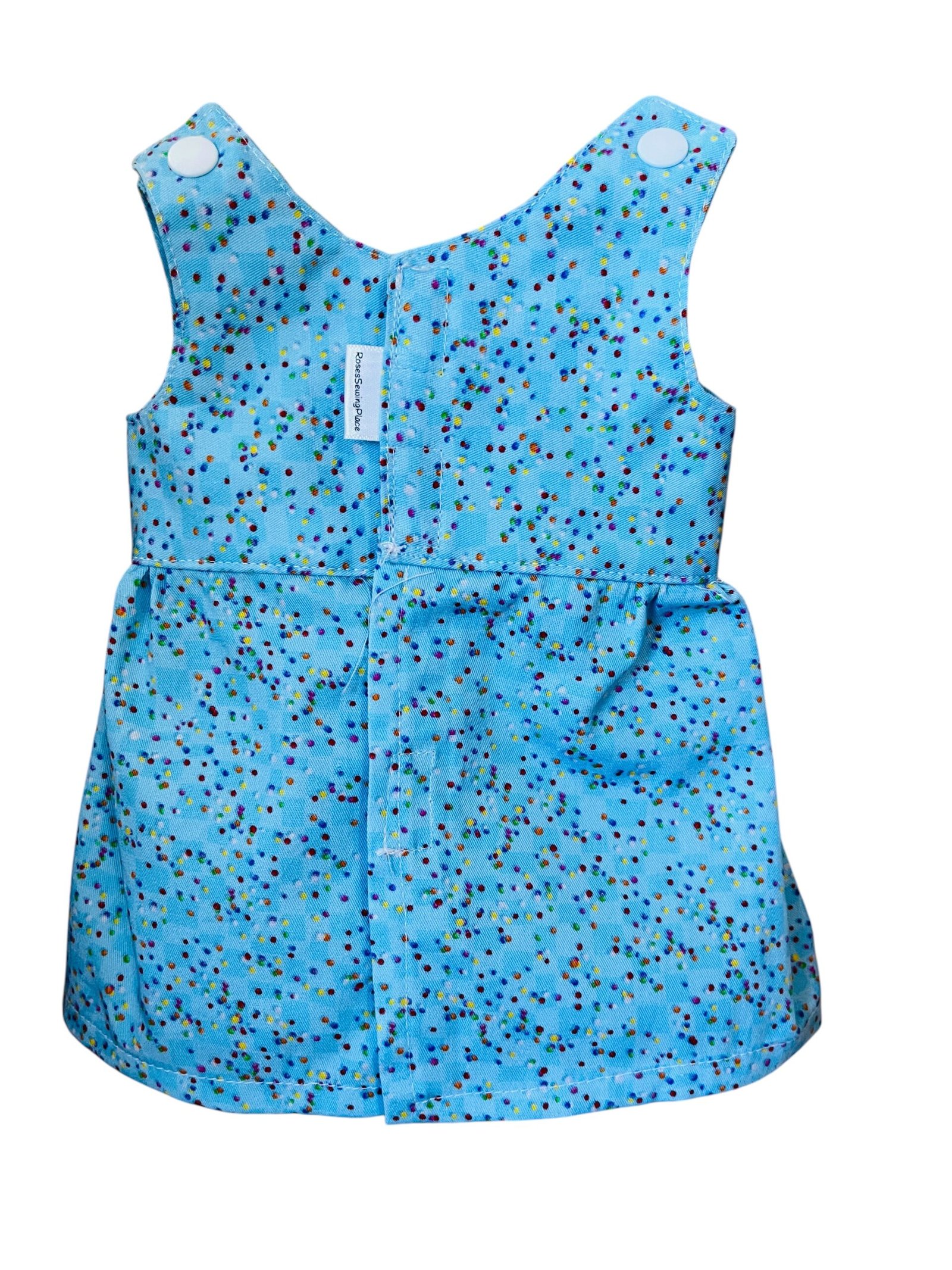 Confetti Blue Doll Dress. Fits 38cm Miniland Doll. - Image 5