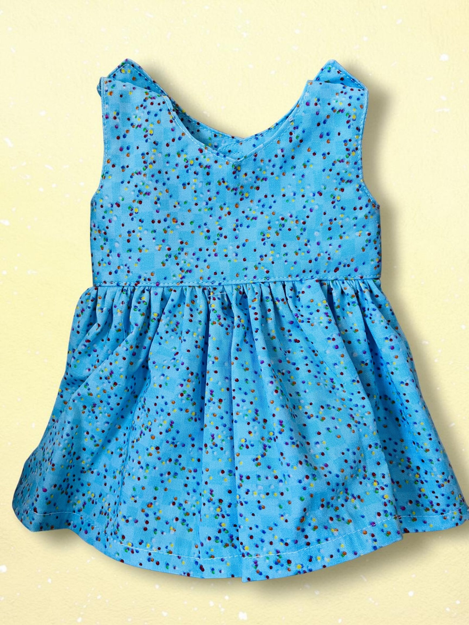 Confetti Blue Doll Dress. Fits 38cm Miniland Doll. - Image 6