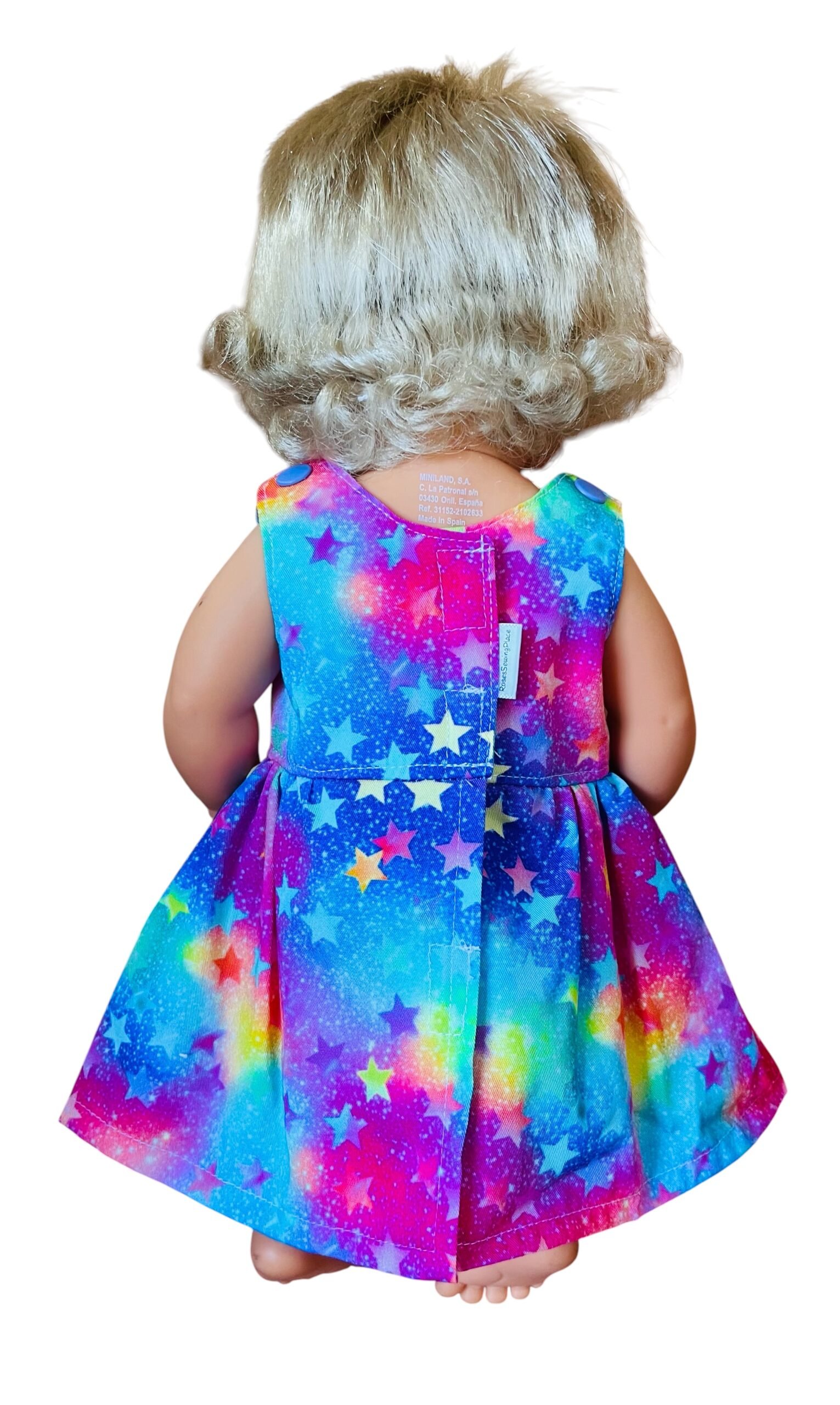 Colourful Twinkles Doll Dress. Fits 38cm Miniland Doll - Image 2