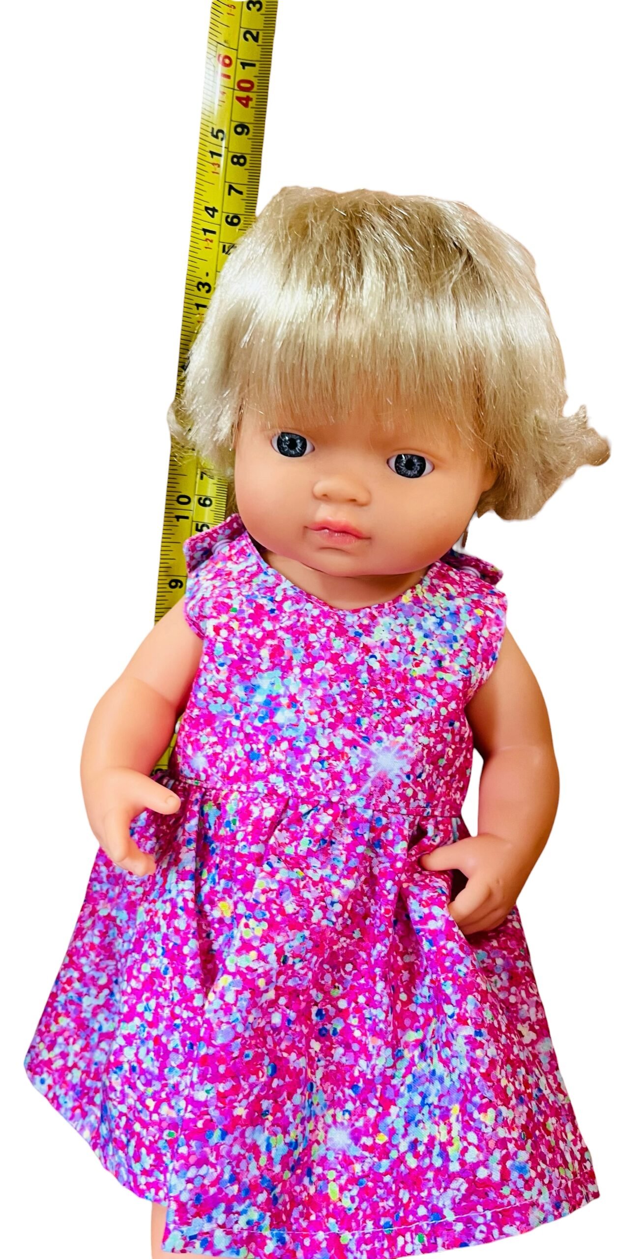 Sprinkle Splash Doll Dress. Fits 38cm Miniland Doll - Image 4
