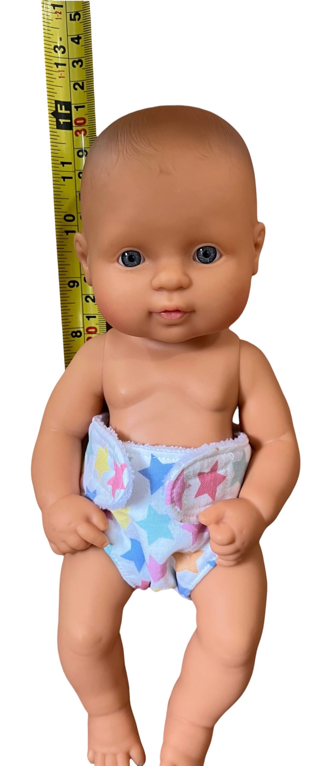 Pastel Rainbow Stars Doll Nappy. Fits 32cm Miniland Doll. - Image 3