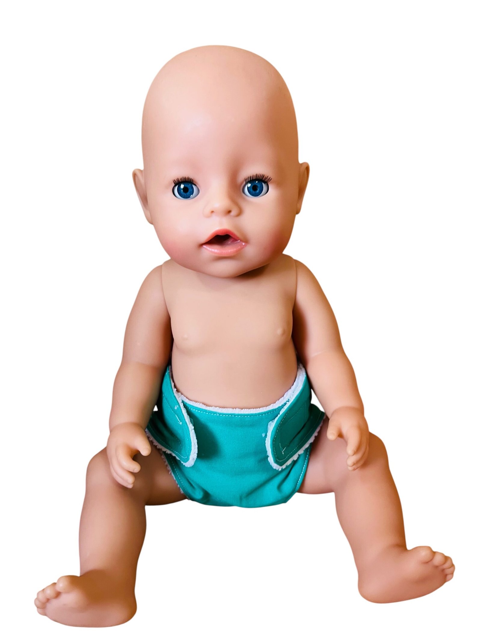 Emerald Green Doll Nappy. Fits 43cm Baby Born Doll. - Image 3