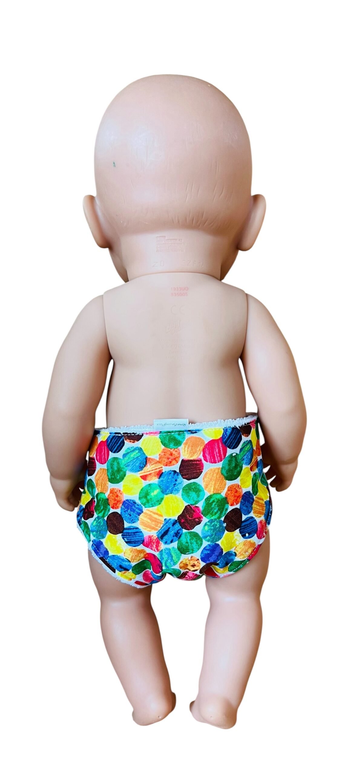 Rainbow Dots Doll Nappy. Fits 43cm Baby Born Doll. - Image 5