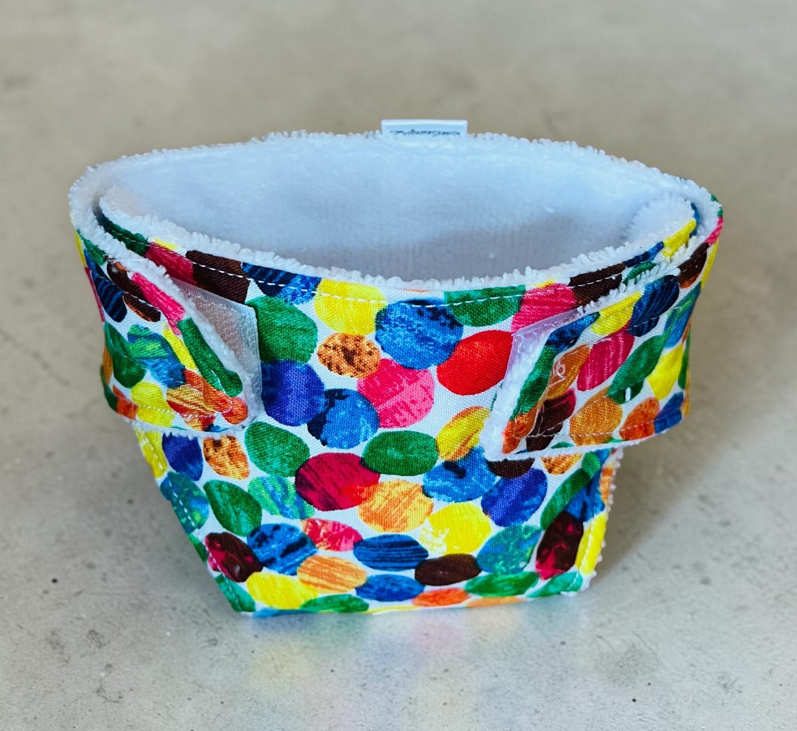 Rainbow Dots Doll Nappy. Fits 43cm Baby Born Doll. - Image 2